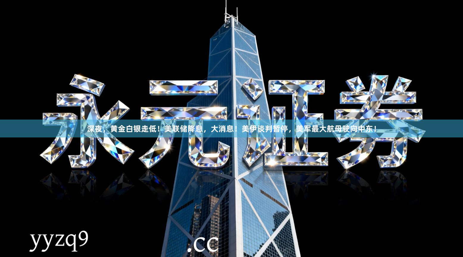 深夜，黄金白银走低！美联储降息，大消息！美伊谈判暂停，美军最大航母驶向中东！